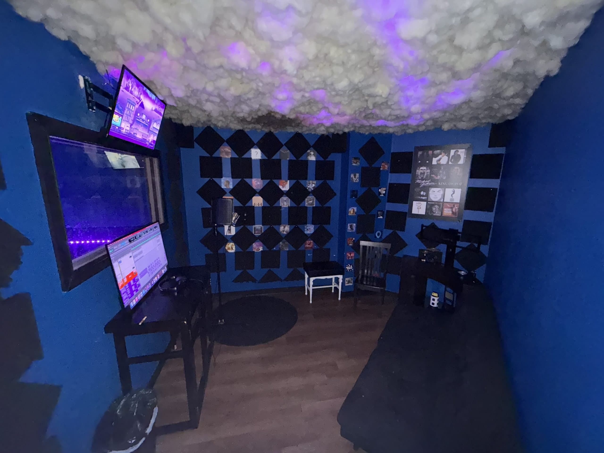 Vocal booth and microphone setup