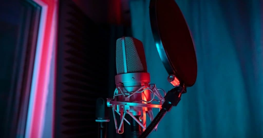 An artist recording vocals at Montiago